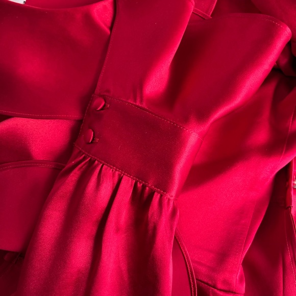 Ruffled 100% Silk Button-Front Long Sleeve Top - Picture 4 of 5